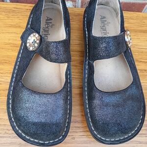 ALEGRIA SZ 38 SZ 7.5-8 PALOMA SHIMMERY LEATHER SCUFF FREE LEATHER BEAUTIES